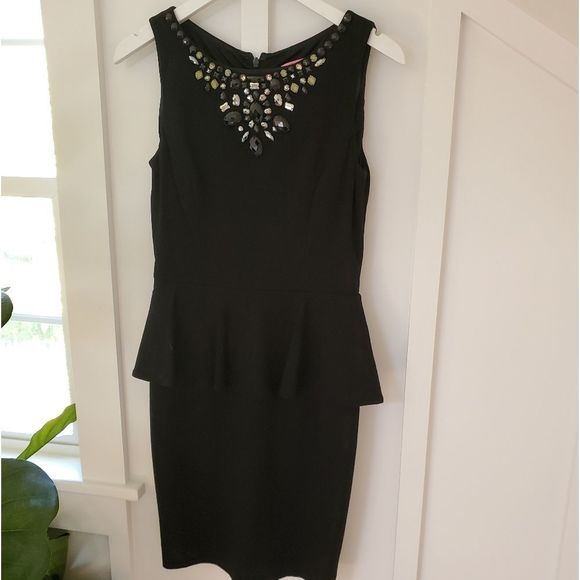 Eliza J Embellished Peplum Holiday Dress - Picture 3 of 10